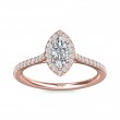 FlyerFit® 18K Pink Gold Micropave Halo Engagement Ring