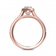 FlyerFit® 18K Pink Gold Micropave Halo Engagement Ring
