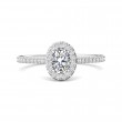 FlyerFit® 18K White Gold Micropave Halo Engagement Ring