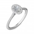FlyerFit® 18K White Gold Micropave Halo Engagement Ring