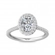 FlyerFit® Platinum Micropave Halo Engagement Ring