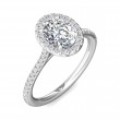 FlyerFit® Platinum Micropave Halo Engagement Ring