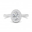 FlyerFit® Platinum Micropave Halo Engagement Ring