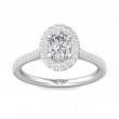 FlyerFit® Platinum Micropave Halo Engagement Ring