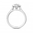 FlyerFit® Platinum Micropave Halo Engagement Ring