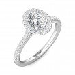FlyerFit® Platinum Micropave Halo Engagement Ring