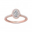 FlyerFit® 18K Pink Gold Micropave Halo Engagement Ring