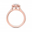 FlyerFit® 18K Pink Gold Micropave Halo Engagement Ring