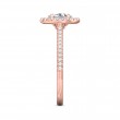 FlyerFit® 18K Pink Gold Micropave Halo Engagement Ring