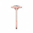 FlyerFit® 18K Pink Gold Micropave Halo Engagement Ring