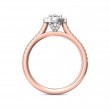 FlyerFit® 18K Pink Gold Shank And White Gold Top Micropave Halo Engagement Ring