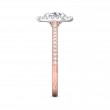 FlyerFit® 18K Pink Gold Shank And White Gold Top Micropave Halo Engagement Ring
