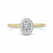 FlyerFit® 14K Yellow and 14K White Gold Micropave Halo Engagement Ring