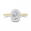 FlyerFit® 14K Yellow and 14K White Gold Micropave Halo Engagement Ring
