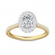 FlyerFit® 14K Yellow and 14K White Gold Micropave Halo Engagement Ring