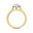 FlyerFit® 14K Yellow and 14K White Gold Micropave Halo Engagement Ring
