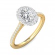 FlyerFit® 14K Yellow and 14K White Gold Micropave Halo Engagement Ring
