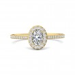 FlyerFit® 14K Yellow Gold Micropave Halo Engagement Ring