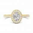 FlyerFit® 18K Yellow Gold Micropave Halo Engagement Ring