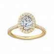 FlyerFit® 14K Yellow Gold Micropave Halo Engagement Ring