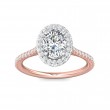 FlyerFit® 14K Pink Gold Shank And White Gold Top Micropave Halo Engagement Ring