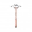 FlyerFit® 14K Pink Gold Shank And White Gold Top Micropave Halo Engagement Ring