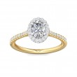 FlyerFit® 14K Yellow and 14K White Gold Micropave Halo Engagement Ring