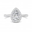 FlyerFit® Platinum Micropave Halo Engagement Ring
