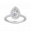 FlyerFit® Platinum Micropave Halo Engagement Ring
