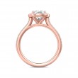FlyerFit® 14K Pink Gold Micropave Halo Engagement Ring
