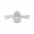 FlyerFit® 18K White Gold Micropave Halo Engagement Ring