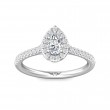 FlyerFit® 18K White Gold Micropave Halo Engagement Ring