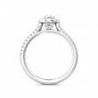 FlyerFit® 18K White Gold Micropave Halo Engagement Ring