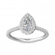 FlyerFit® 14K White Gold Micropave Halo Engagement Ring