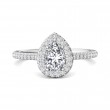 FlyerFit® Platinum Micropave Halo Engagement Ring
