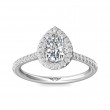 FlyerFit® Platinum Micropave Halo Engagement Ring