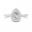 FlyerFit® 18K White Gold Micropave Halo Engagement Ring