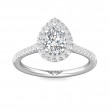FlyerFit® 18K White Gold Micropave Halo Engagement Ring