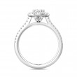 FlyerFit® 18K White Gold Micropave Halo Engagement Ring
