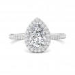 FlyerFit® Platinum Micropave Halo Engagement Ring