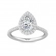 FlyerFit® Platinum Micropave Halo Engagement Ring