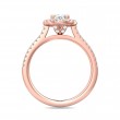 FlyerFit® 18K Pink Gold Micropave Halo Engagement Ring