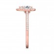 FlyerFit® 18K Pink Gold Micropave Halo Engagement Ring
