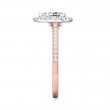 FlyerFit® 14K Pink Gold Shank And White Gold Top Micropave Halo Engagement Ring