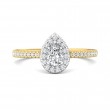 FlyerFit® 14K Yellow and 14K White Gold Micropave Halo Engagement Ring