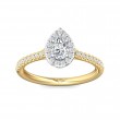 FlyerFit® 14K Yellow and 14K White Gold Micropave Halo Engagement Ring