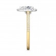 FlyerFit® 18K Yellow Gold Shank And White Gold Top Micropave Halo Engagement Ring