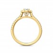 FlyerFit® 18K Yellow Gold Micropave Halo Engagement Ring