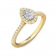 FlyerFit® 18K Yellow Gold Micropave Halo Engagement Ring