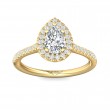 FlyerFit® 18K Yellow Gold Micropave Halo Engagement Ring